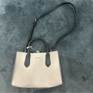 Nine West Cream and Black Satchel Elegant Design